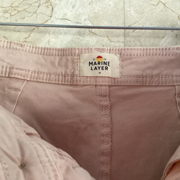 Marine Layer Bridget Crop Pants Size 10 Peach Whip Wide Leg Slim Fit Fall Preppy - Picture 4 of 12